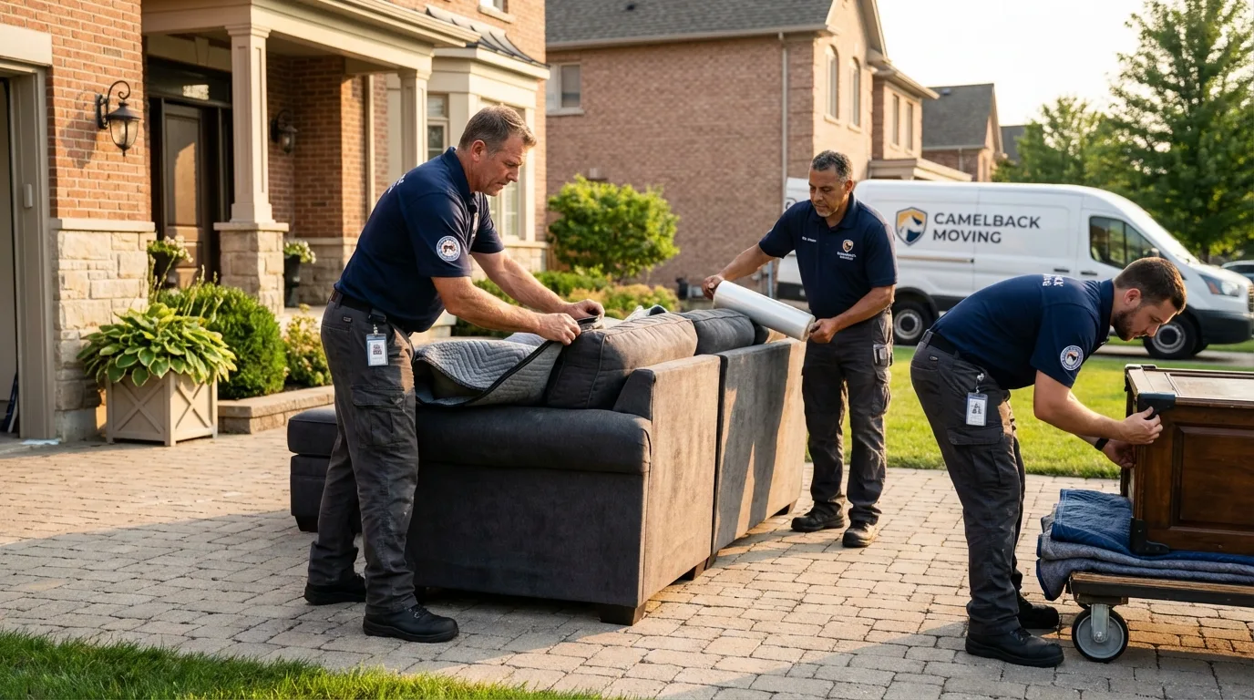 Large estate moving crew wrapping furniture in Wawarsing, NY